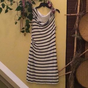Ann Taylor LOFT, Navy stripe dress. Size M